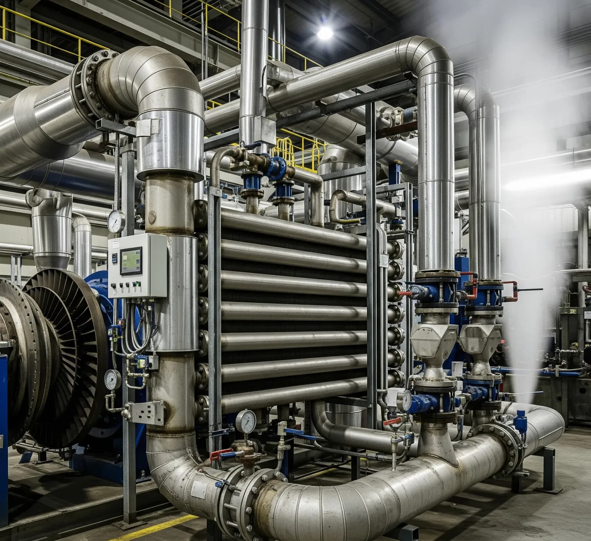 Fotografía industrial de una maquinaria para realizar cogeneración en México